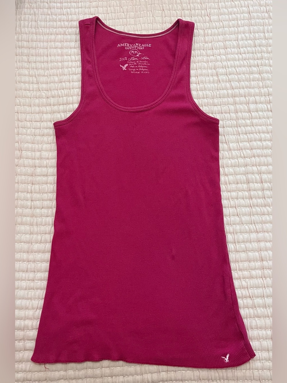 American Eagle Racerback Tank Top Ribbed Cranberry Pink Size Medium